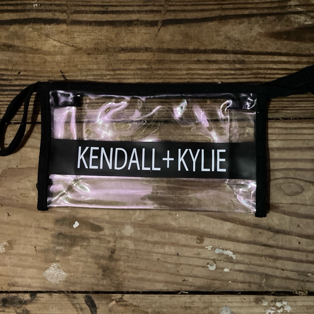 Kendall & Kylie Transparent Wristlet with Black Trim